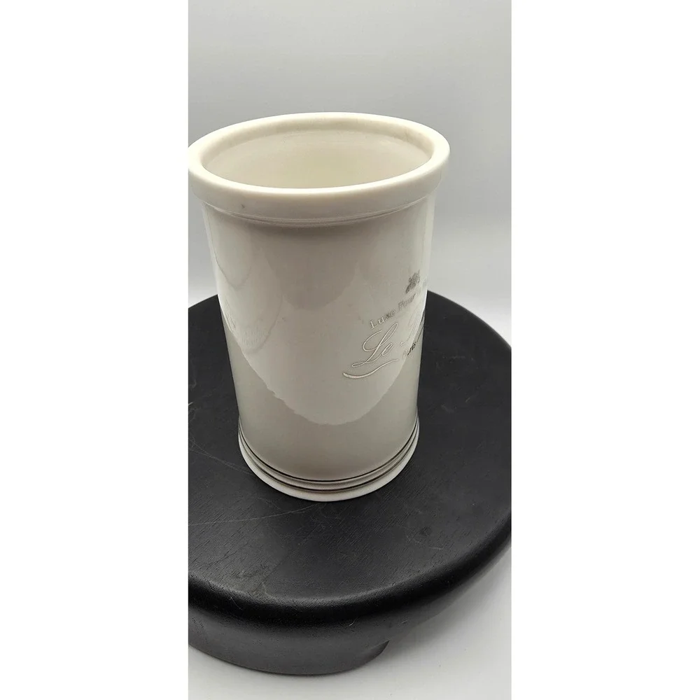 Le Bain Paris Ceramic Toothbrush Holder White Silver Luxe Pour la Maison Tumbler